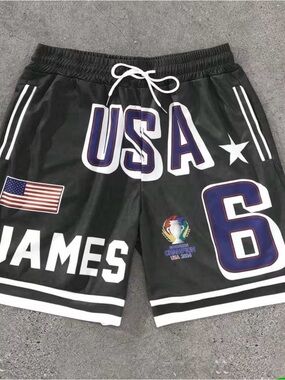 LeBron James Black USA Graphic Men’s Athletic Shortsighted